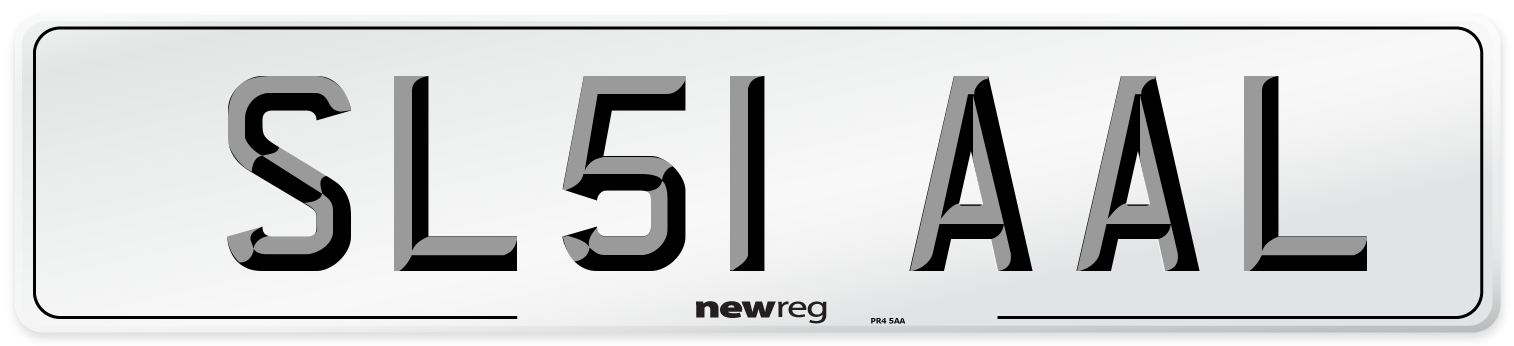 SL51 AAL Number Plate from New Reg